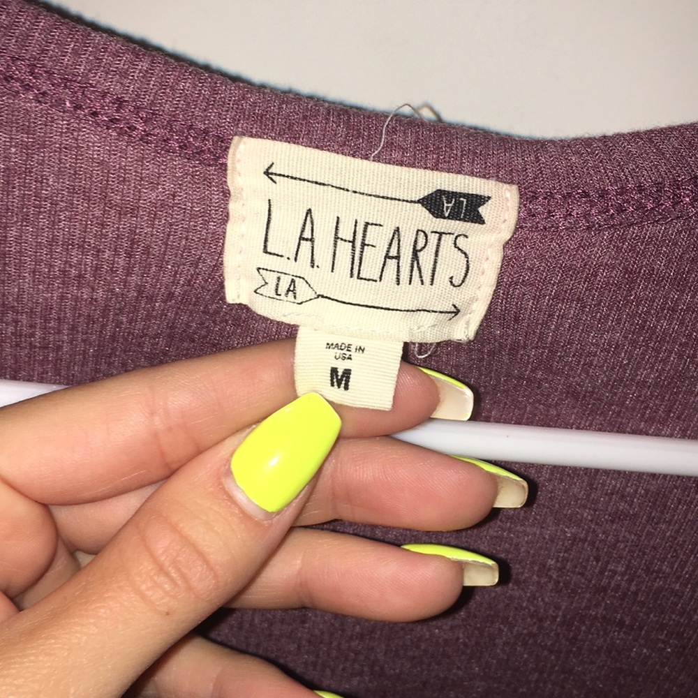 Purple LA Hearts long front button cardigan - Picture 3 of 4
